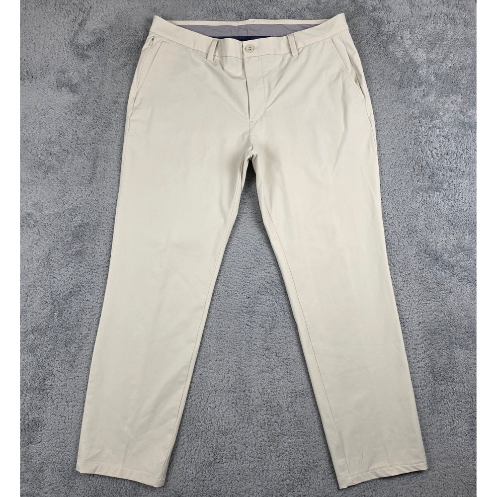 Vineyard Vines On The Go Pants Mens 36x32 Khaki Stretch Performance Chinos EUC